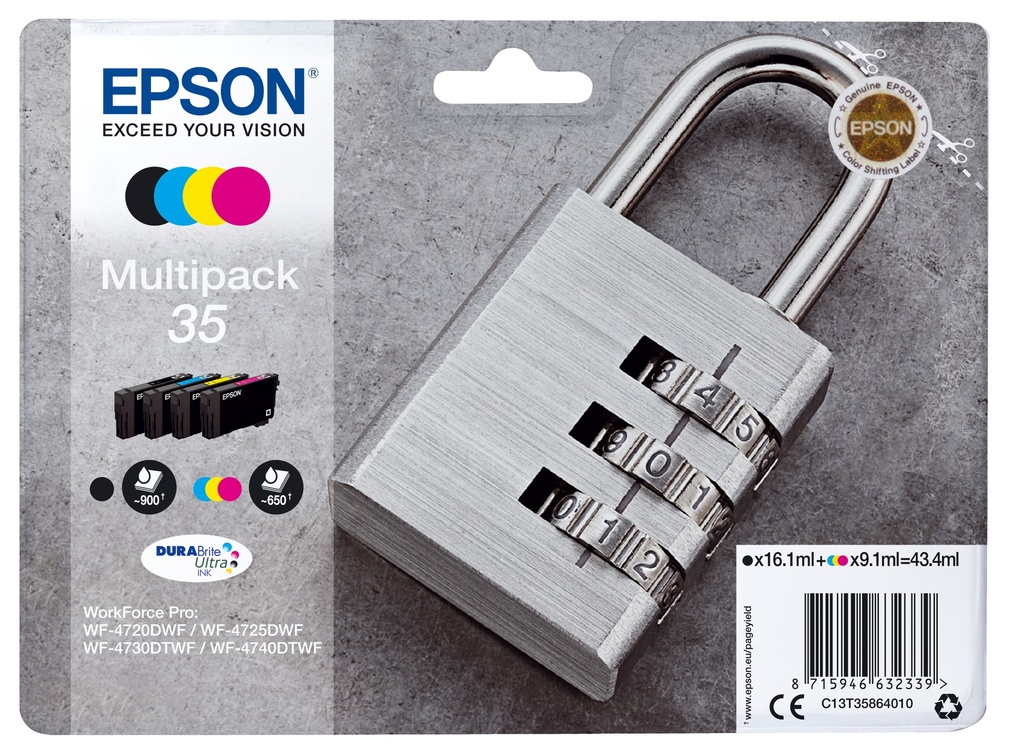 [170015441369] Epson Padlock Multipack 4-colours 35 DURABrite Ultra Ink