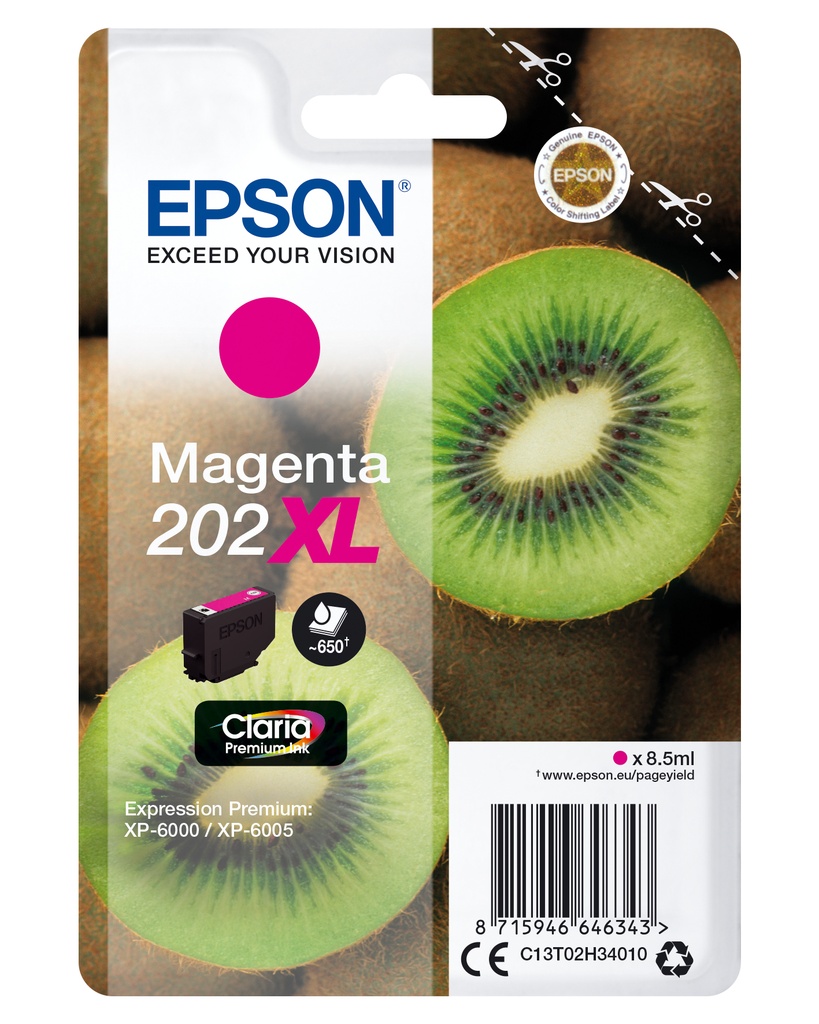 [170015441407] Epson Kiwi Singlepack Magenta 202XL Claria Premium Ink
