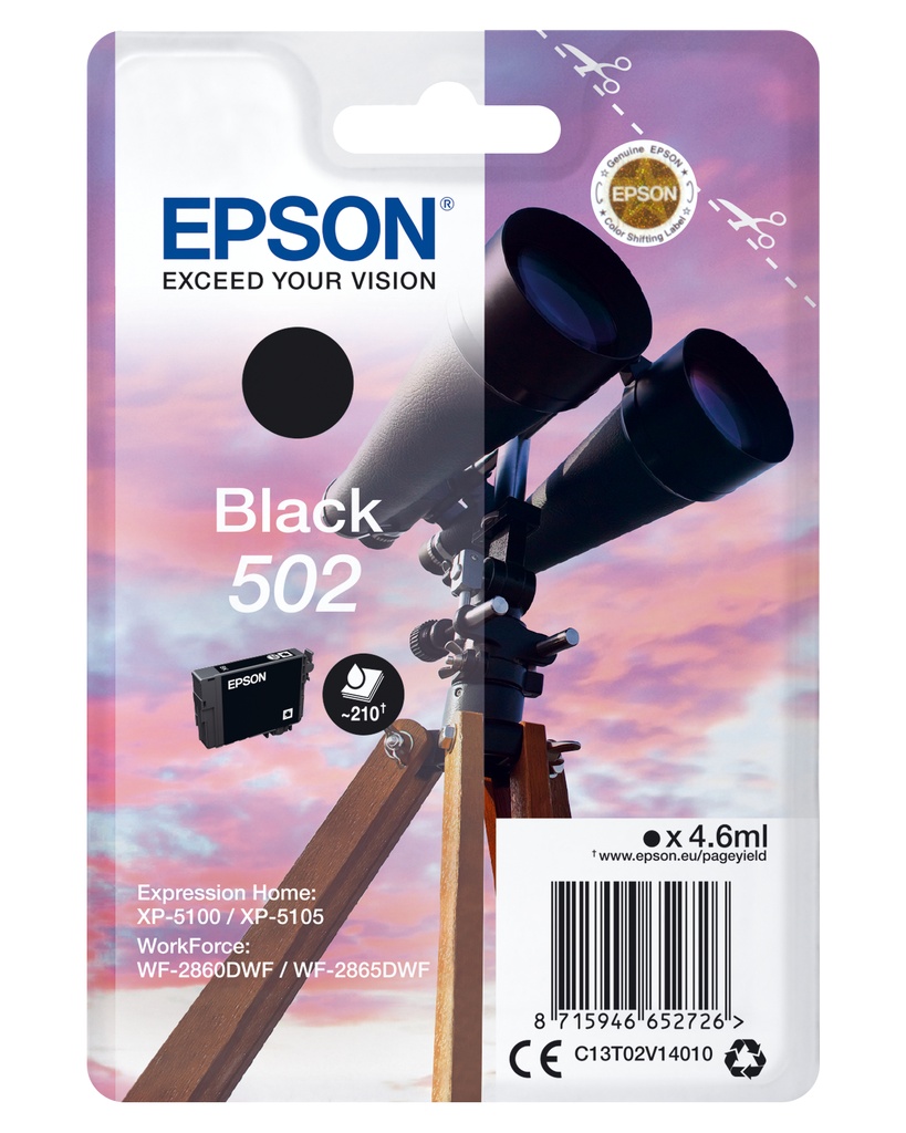 [170015441470] Epson Singlepack Black 502 Ink