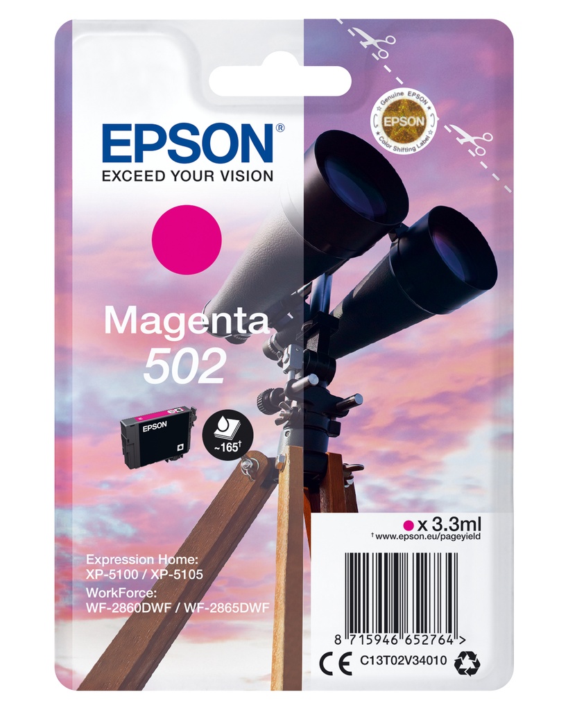 [170015441472] Epson Singlepack Magenta 502 Ink