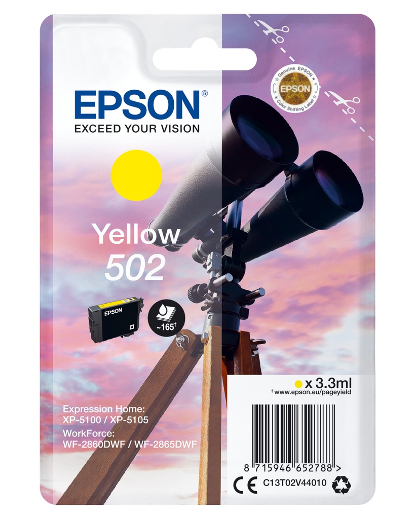 [170015441473] Epson Singlepack Yellow 502 Ink