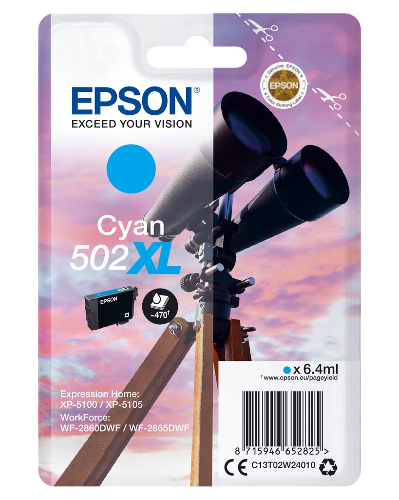 [170015441476] Epson Singlepack Cyan 502XL Ink