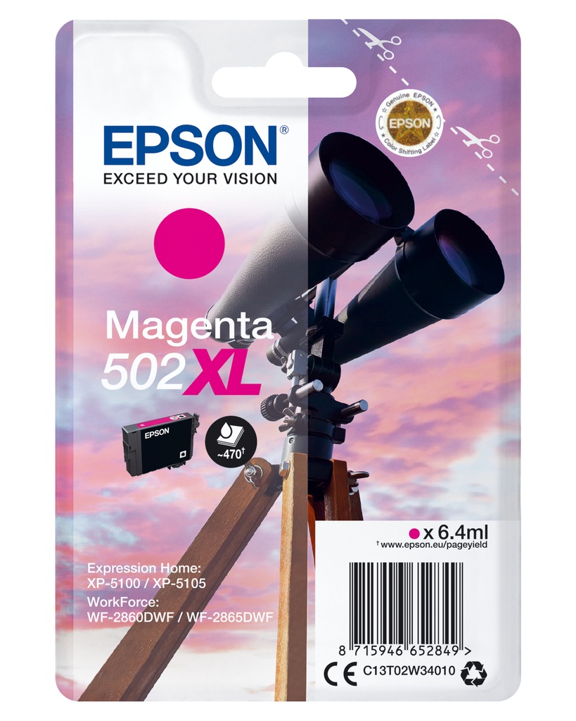 [170015441477] Epson Singlepack Magenta 502XL Ink