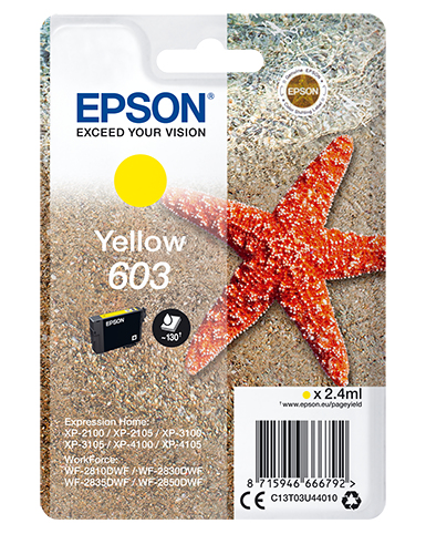 [170015441532] Epson Singlepack Yellow 603 Ink