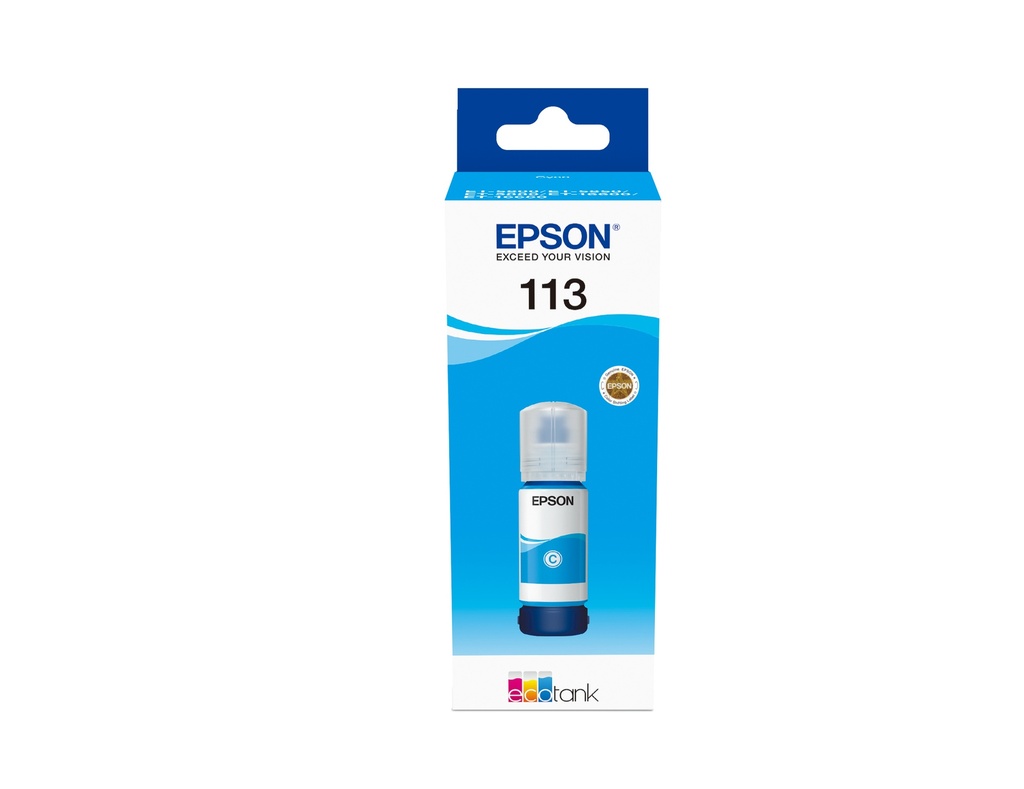 [170015441574] Epson 113 EcoTank Pigment Cyan ink bottle