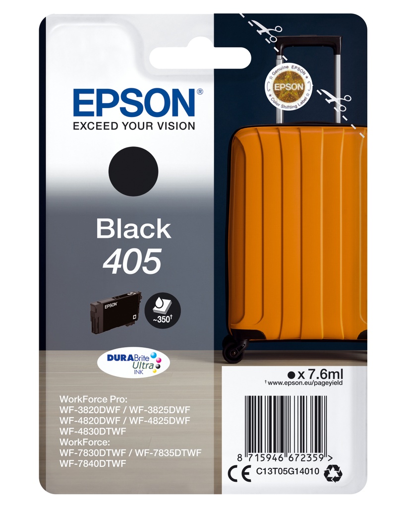 [170015441607] Epson Singlepack Black 405 DURABrite Ultra Ink