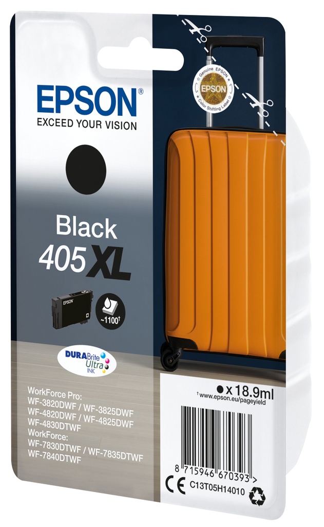 [170015441612] Epson Singlepack Black 405XL DURABrite Ultra Ink