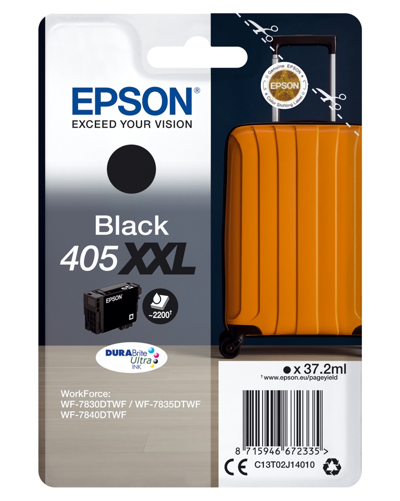 [170015441617] Epson Singlepack Black 405XXL DURABrite Ultra Ink