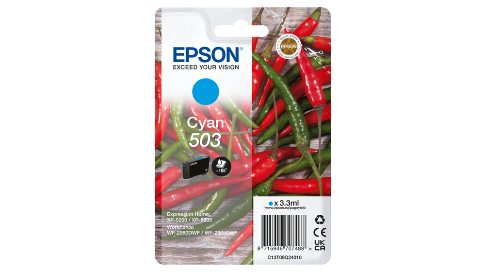 [170015441753] Epson 503 inktcartridge 1 stuk(s) Origineel Normaal rendement Blauw