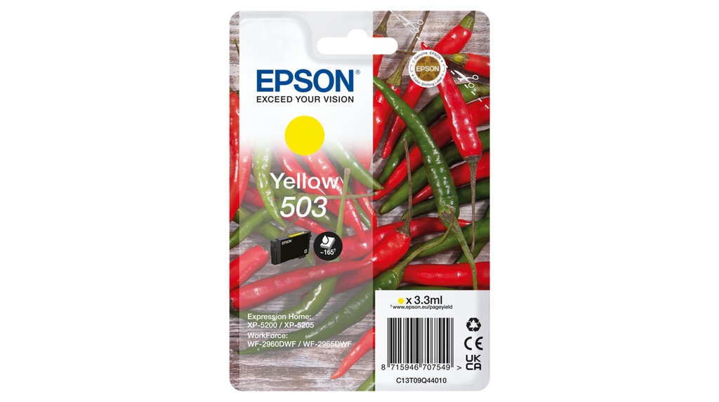 [170015441755] Epson 503 inktcartridge 1 stuk(s) Origineel Normaal rendement Geel