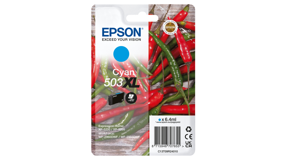 [170015441757] Epson 503XL inktcartridge 1 stuk(s) Origineel Hoog (XL) rendement Cyaan