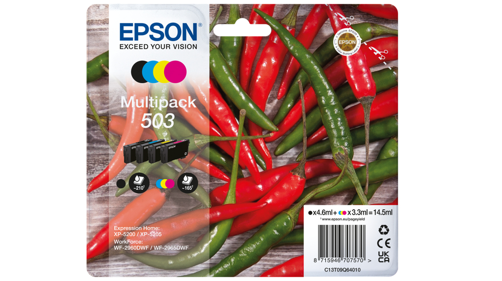 [170015441761] Epson 503 inktcartridge 4 stuk(s) Origineel Normaal rendement Zwart, Cyaan, Magenta, Geel