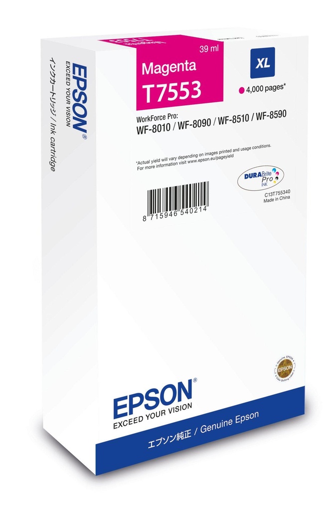 [170015441879] Epson C13T75534N inktcartridge 1 stuk(s) Origineel Hoog (XL) rendement Magenta