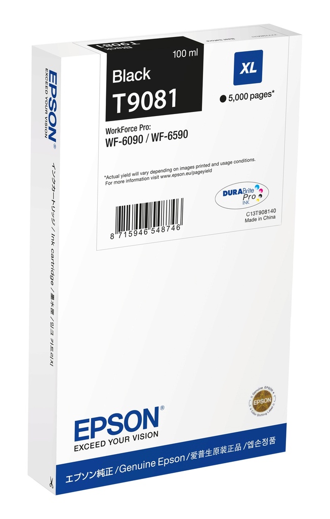 [170015441885] Epson C13T90814N inktcartridge 1 stuk(s) Origineel Hoog (XL) rendement Zwart
