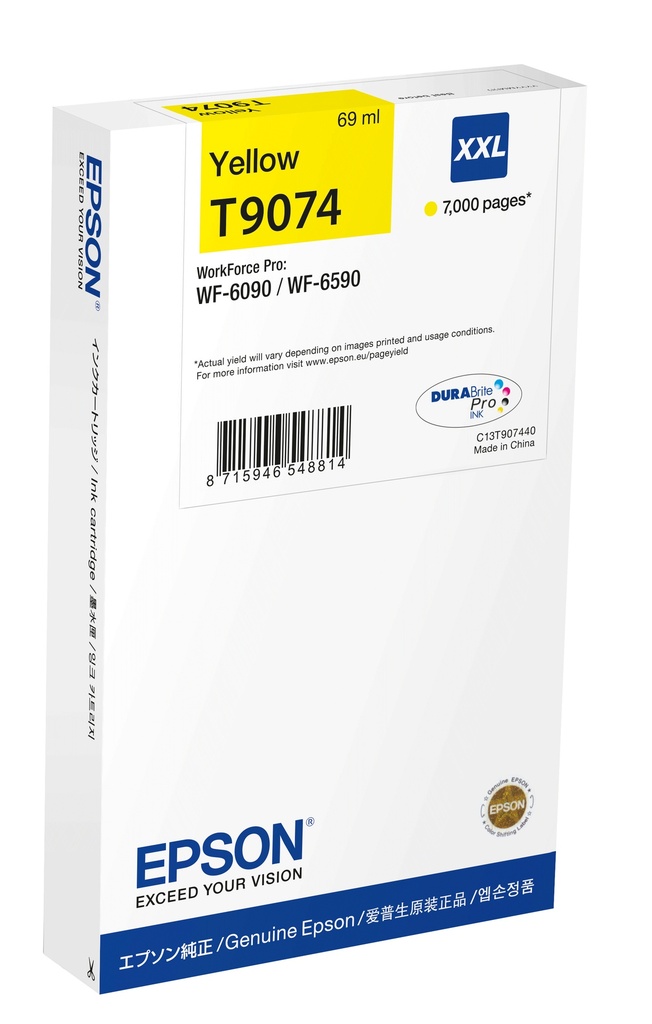 Epson C13T90744N inktcartridge 1 stuk(s) Origineel Extra (Super) hoog rendement Geel