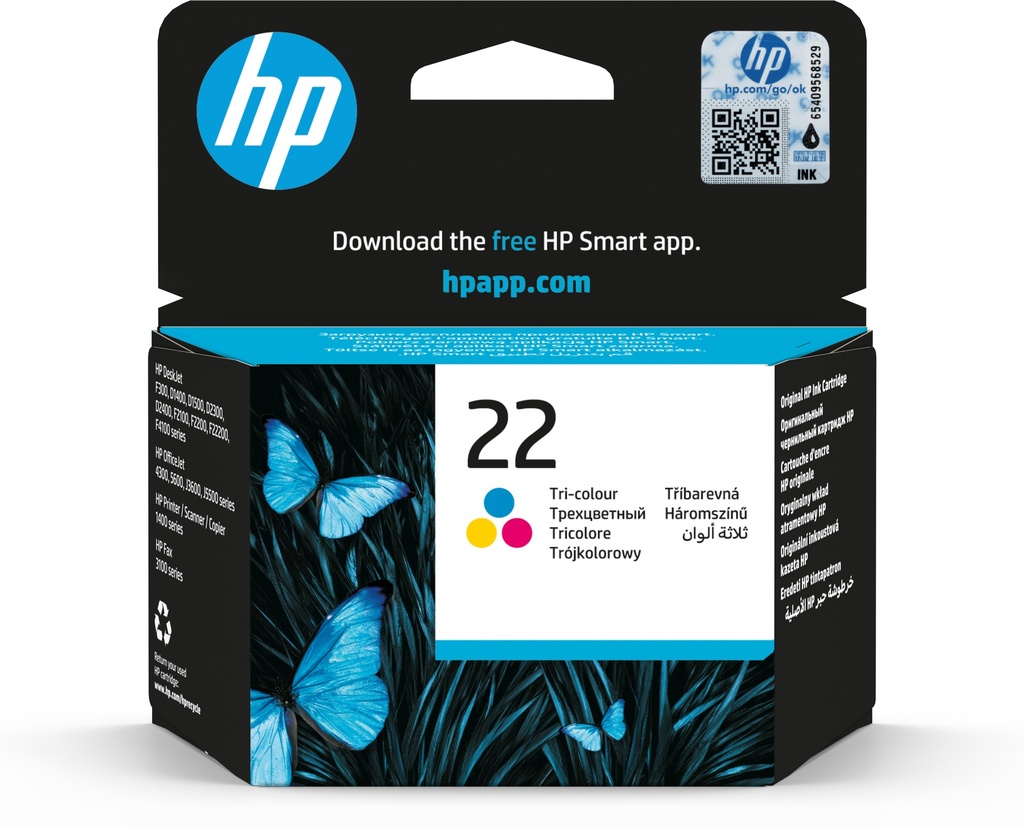 [170025440379] HP 22 originele drie-kleuren inktcartridge