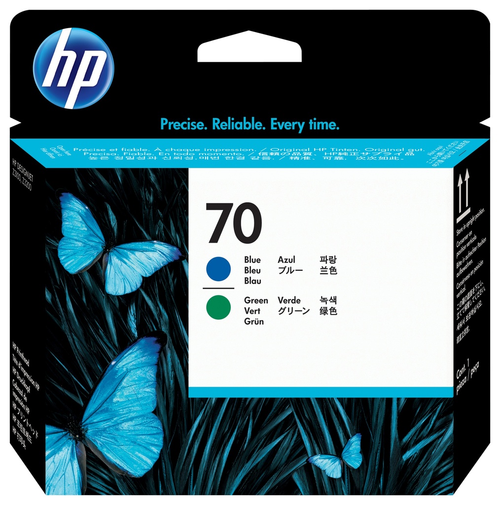 [170025440441] HP 70 blauwe en groene DesignJet printkop