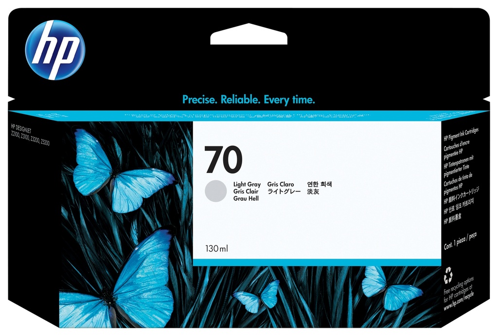 [170025440447] HP 70 lichtgrijze DesignJet inktcartridge, 130 ml