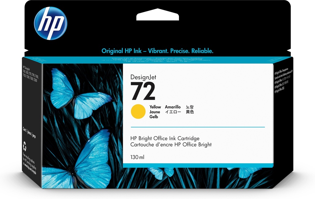 [170025440489] HP 72 gele DesignJet inktcartridge, 130 ml