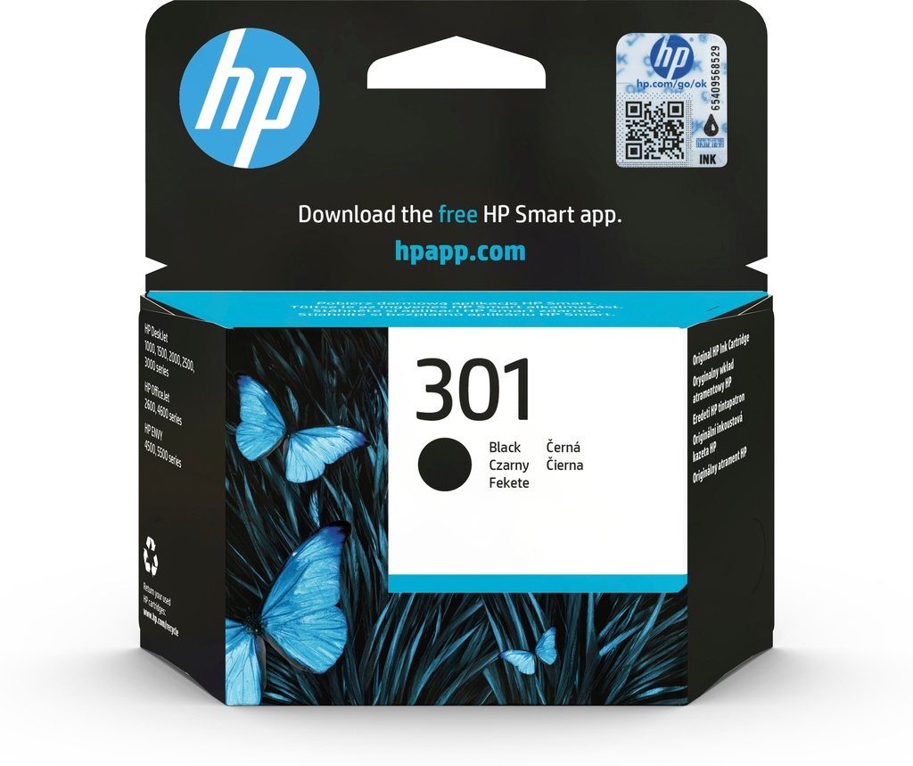 [170025440628] HP 301 originele zwarte inktcartridge