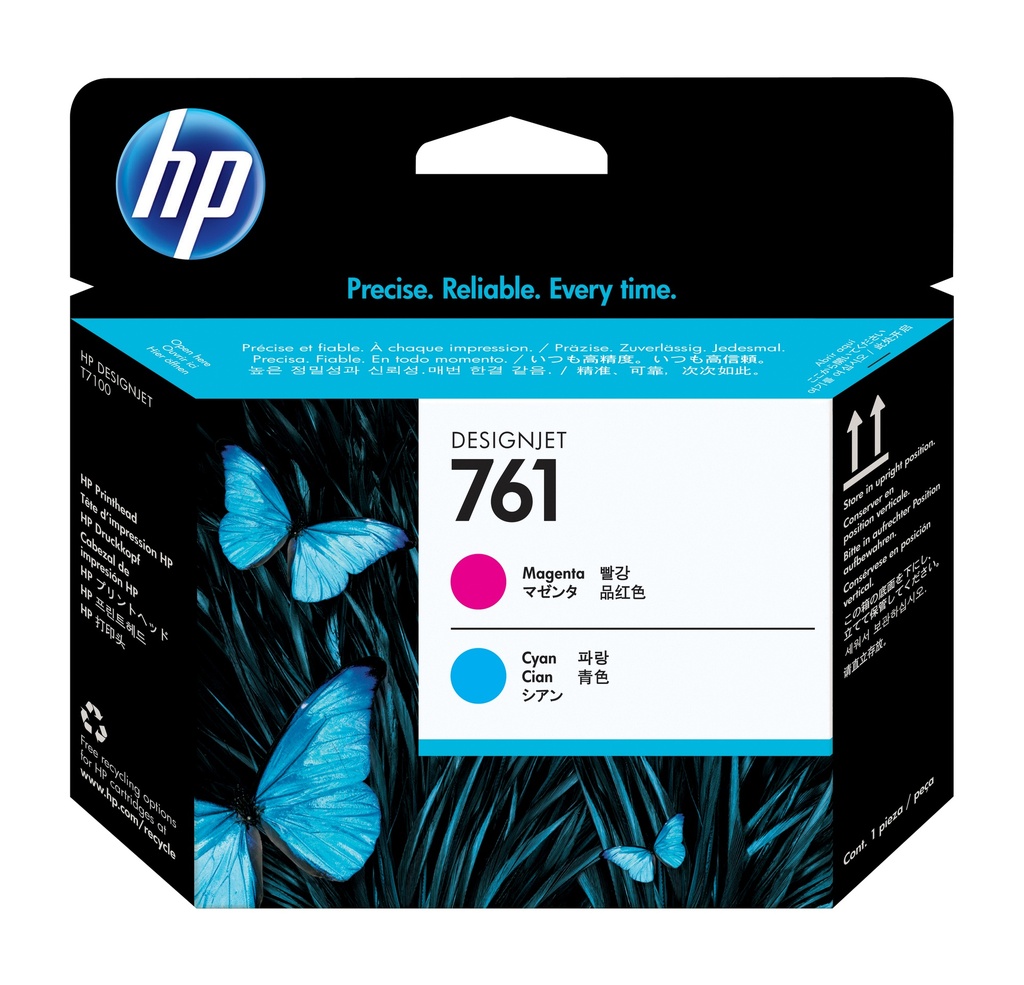[170025440666] HP 761 magenta/cyaan DesignJet printkop