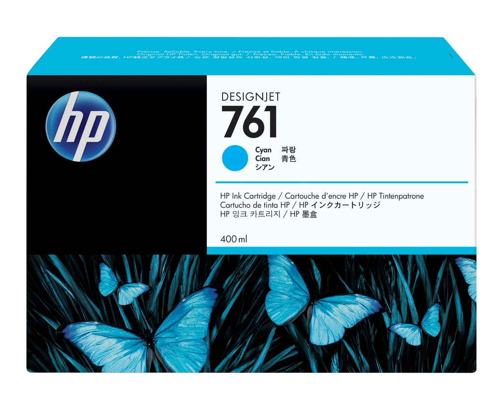 [170025440672] HP 761 cyaan DesignJet inktcartridge, 400 ml