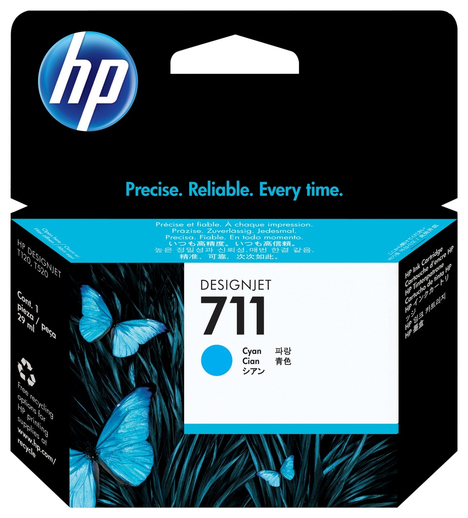 [170025440984] HP 711 cyaan DesignJet inktcartridge, 29 ml