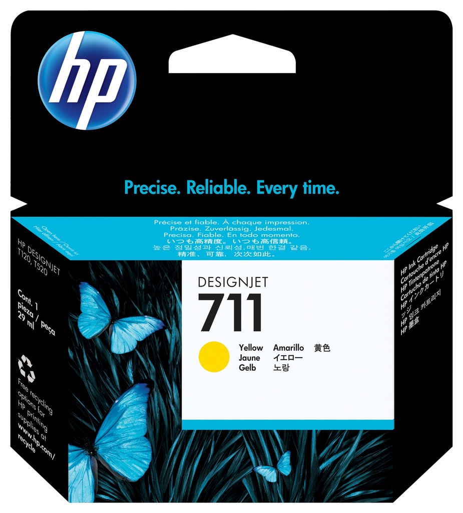 [170025440986] HP 711 gele DesignJet inktcartridge, 29 ml
