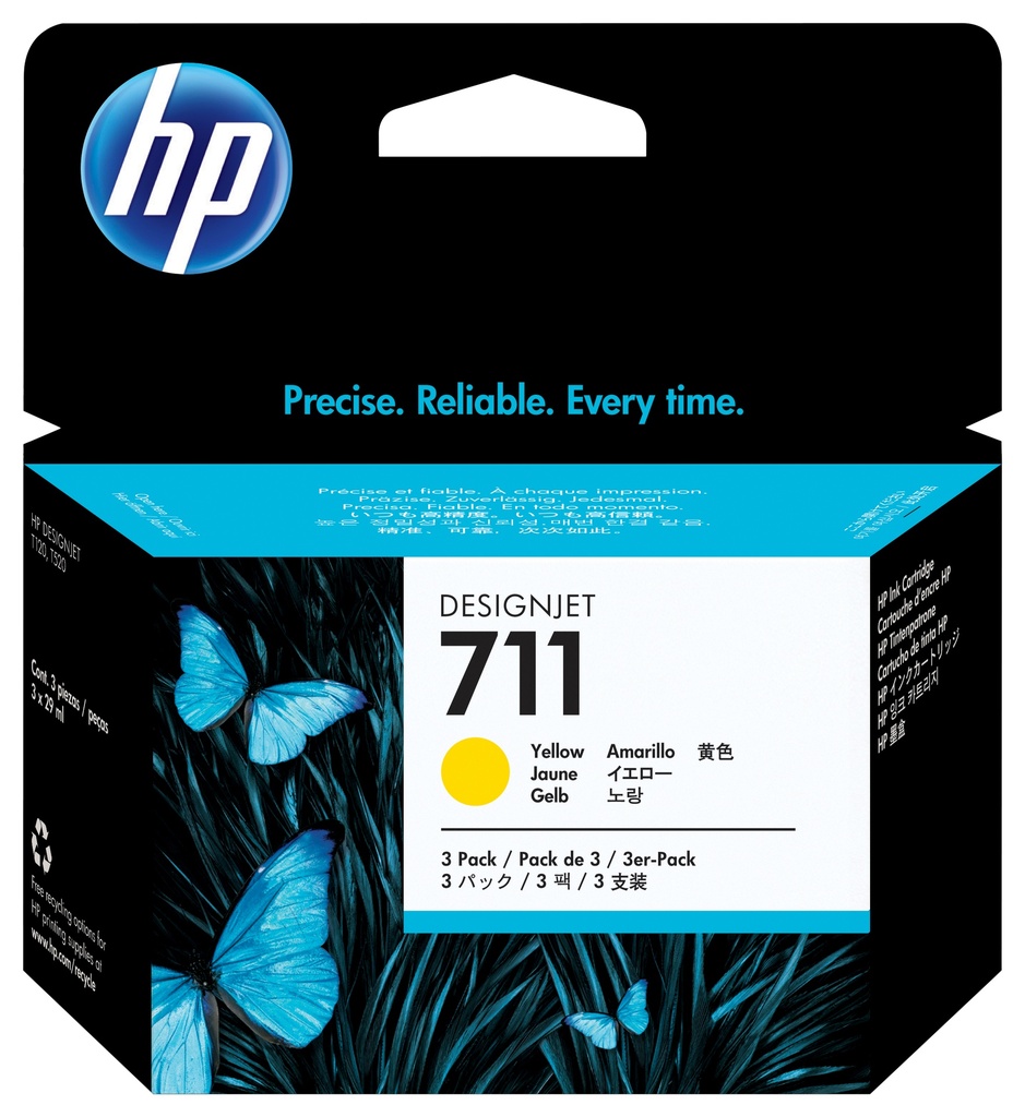 [170025440990] HP 711 gele DesignJet inktcartridges, 29 ml, 3-pack