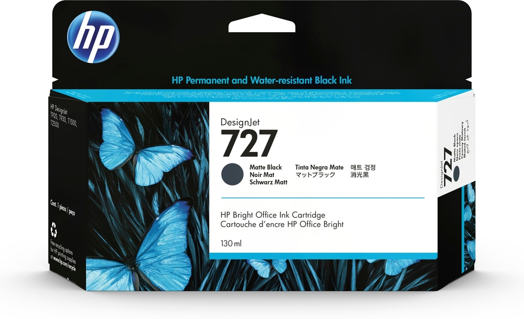[170025441044] HP 727 matzwarte DesignJet inktcartridge, 130 ml