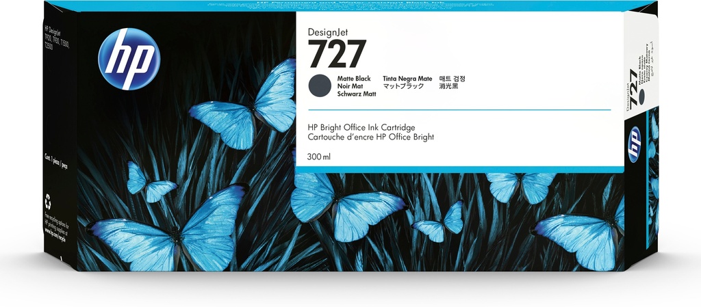 [170025441052] HP 727 matzwarte DesignJet inktcartridge, 300 ml