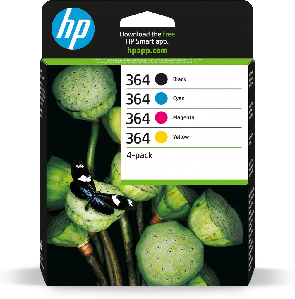 [170025441184] HP 364 originele zwart/cyaan/magenta/gele inktcartridges, 4-pack