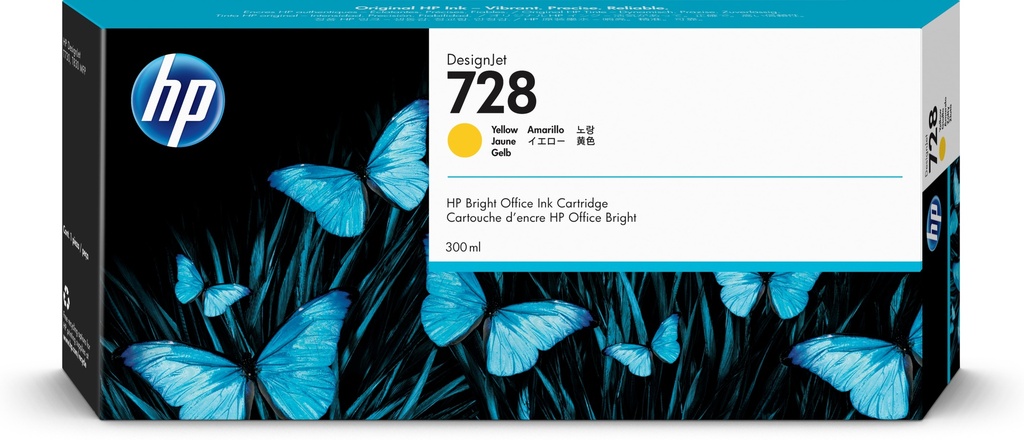 HP 728 gele DesignJet inktcartridge, 300 ml