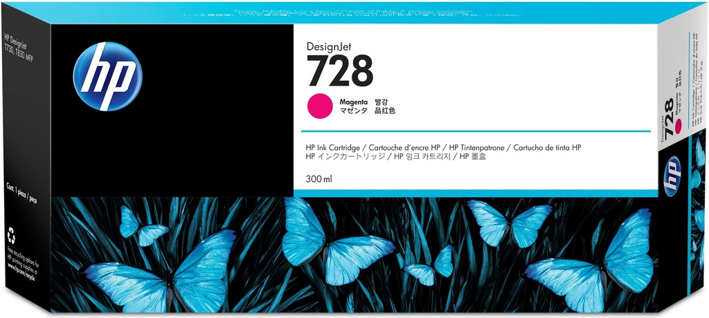 [170025441208] HP 728 magenta DesignJet inktcartridge, 300 ml