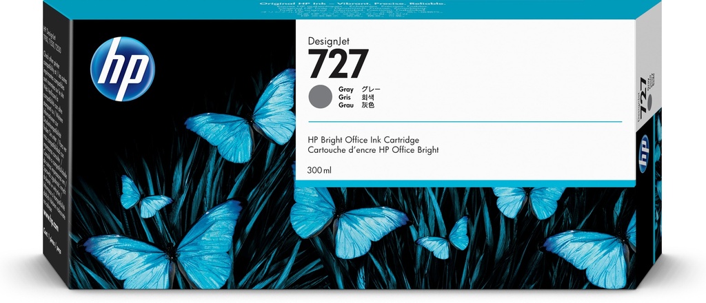 [170025441214] HP 727 grijze DesignJet inktcartridge, 300 ml