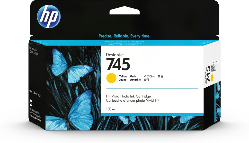 [170025441298] HP 745 gele DesignJet inktcartridge, 130 ml
