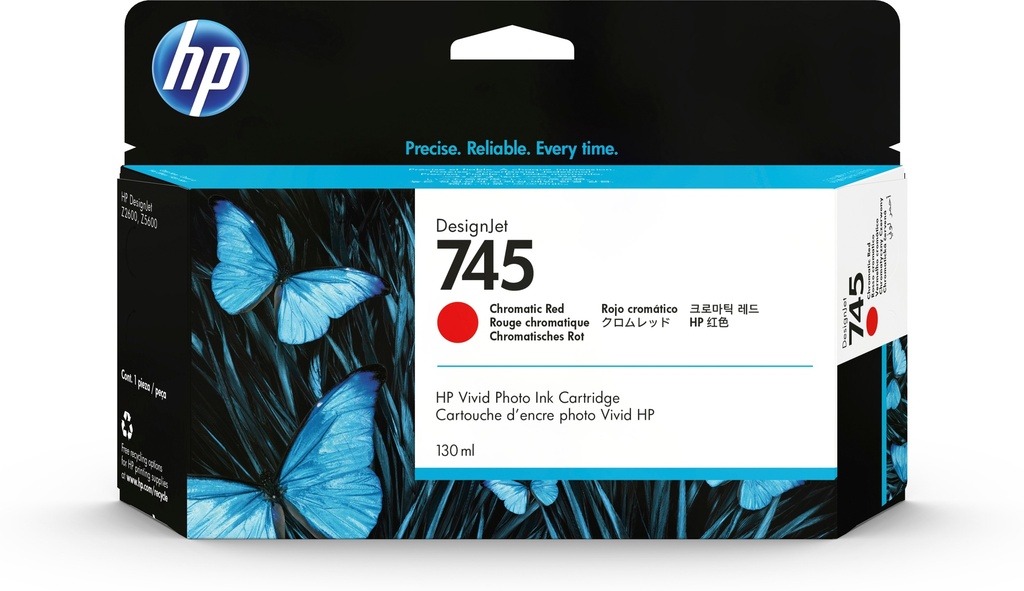 [170025441299] HP 745 chromatisch rode DesignJet inktcartridge, 130 ml
