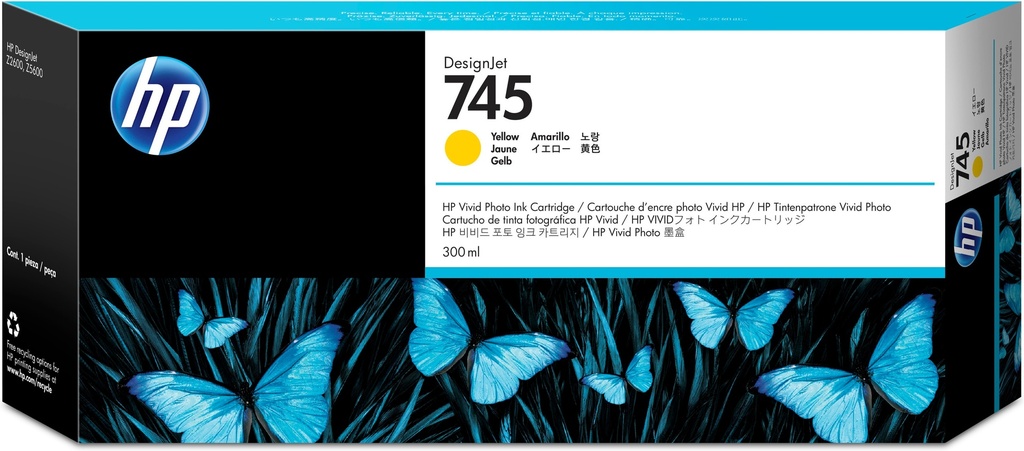 [170025441304] HP 745 gele DesignJet inktcartridge, 300 ml