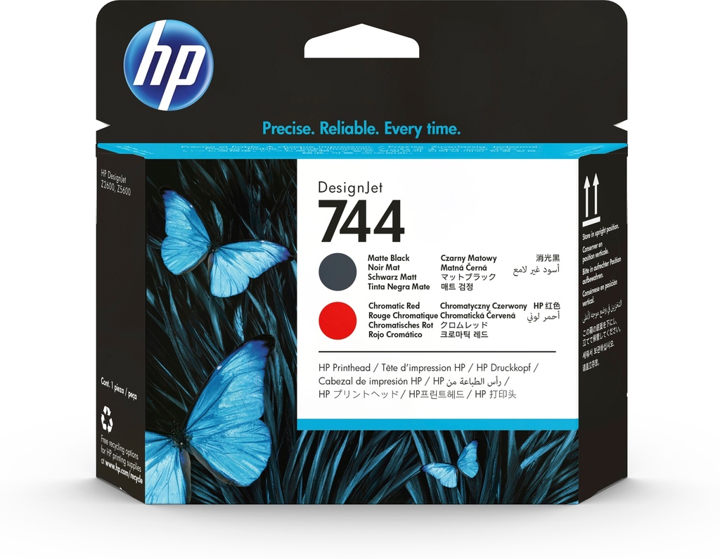 [170025441310] HP 744 matzwarte/chromatisch rode DesignJet printkop