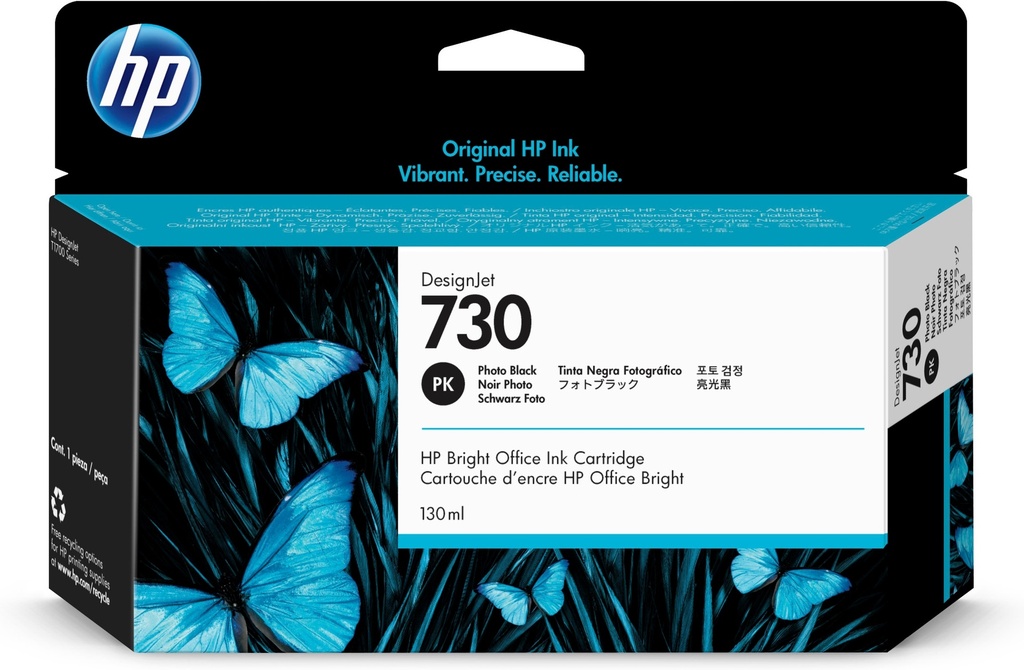 [170025441387] HP 730 zwarte DesignJet fotoinktcartridge, 130 ml