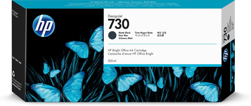 [170025441391] HP 730 matzwarte DesignJet inktcartridge, 300 ml