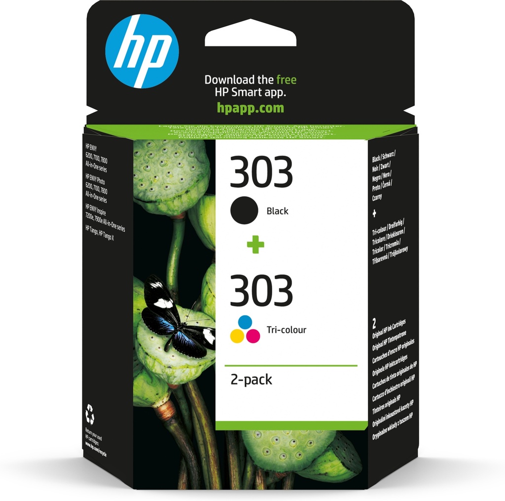 [170025441427] HP 303 originele zwarte/drie-kleuren inktcartridges, 2-pack
