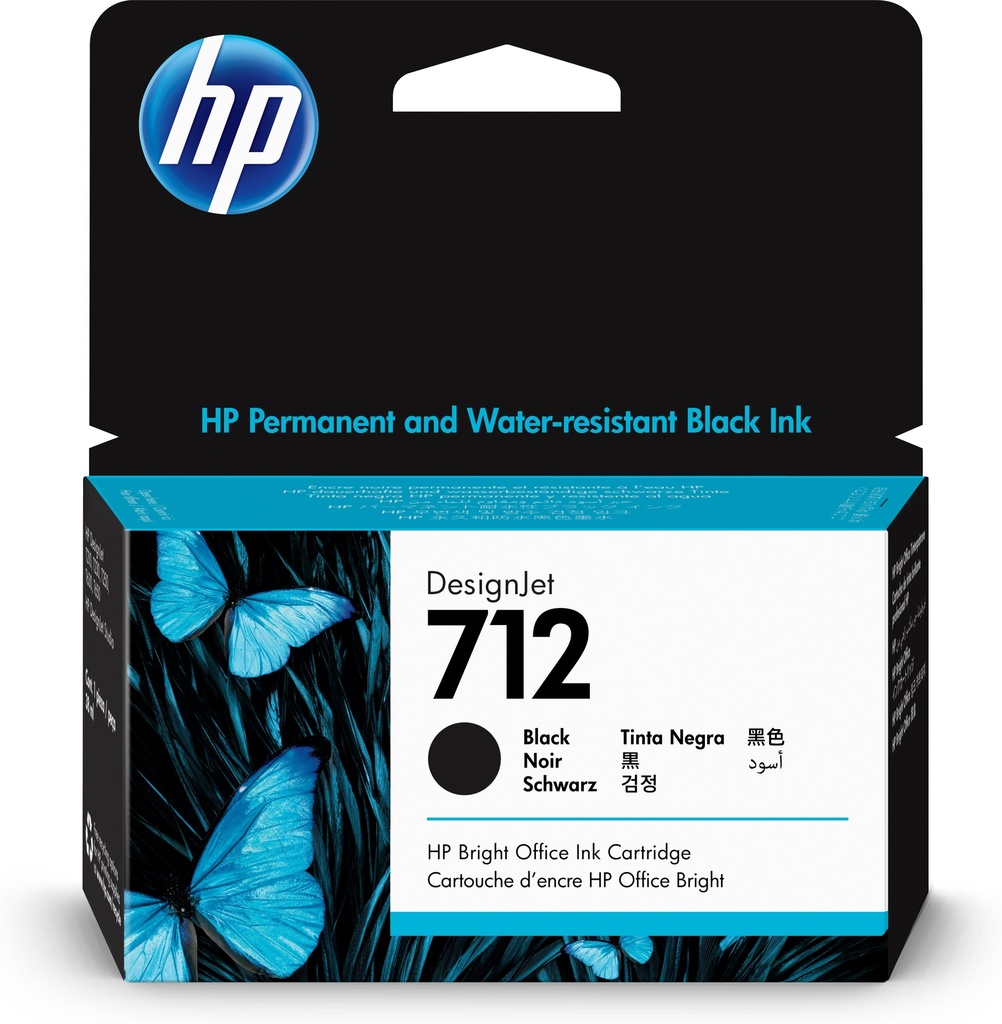 [170025441509] HP 712 38 ml inktcartridge voor DesignJet, zwart