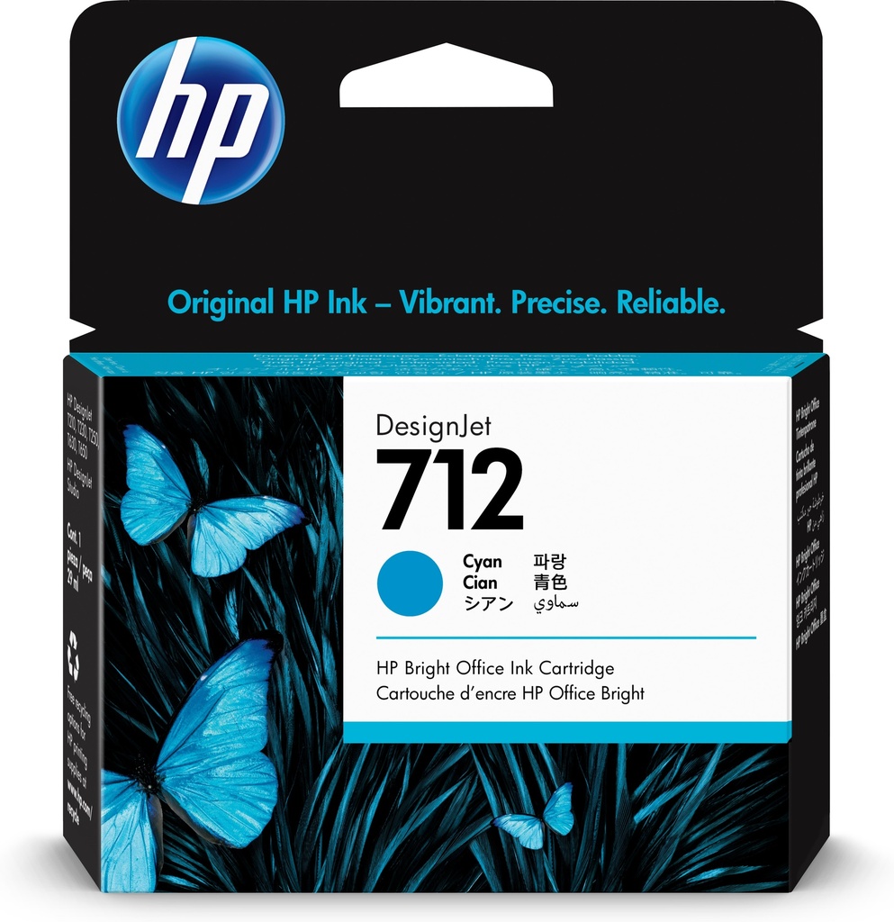 [170025441510] HP 712 29 ml inktcartridge voor DesignJet, cyaan