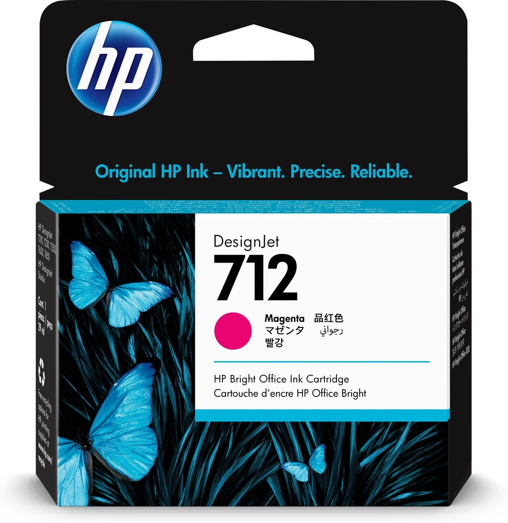 [170025441511] HP 712 29 ml inktcartridge voor DesignJet, magenta