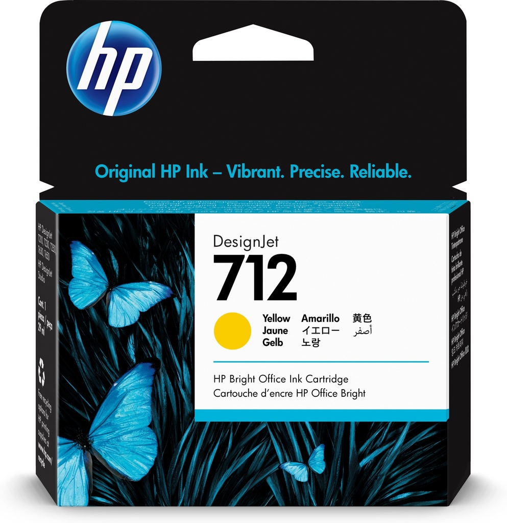 [170025441512] HP 712 29 ml inktcartridge voor DesignJet, geel