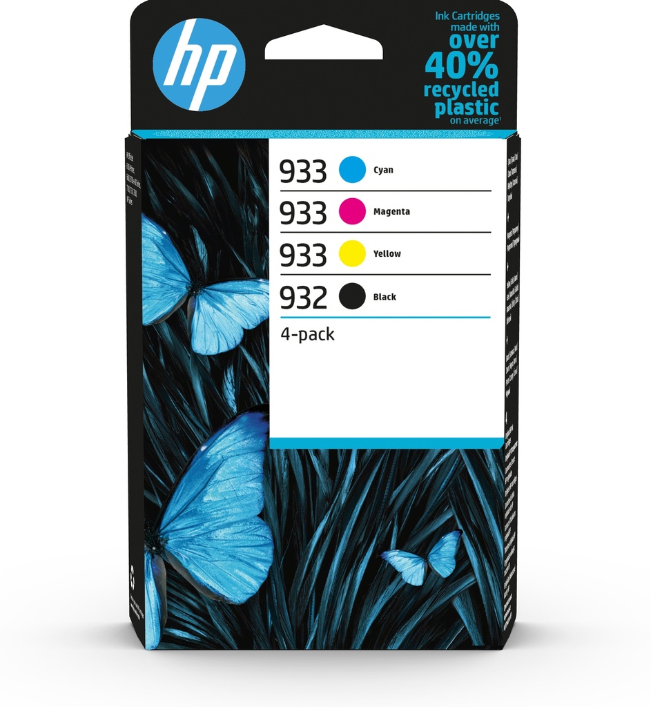 [170025441520] HP 932 zwarte/933 cyaan/magenta/gele originele inkt, 4-pack