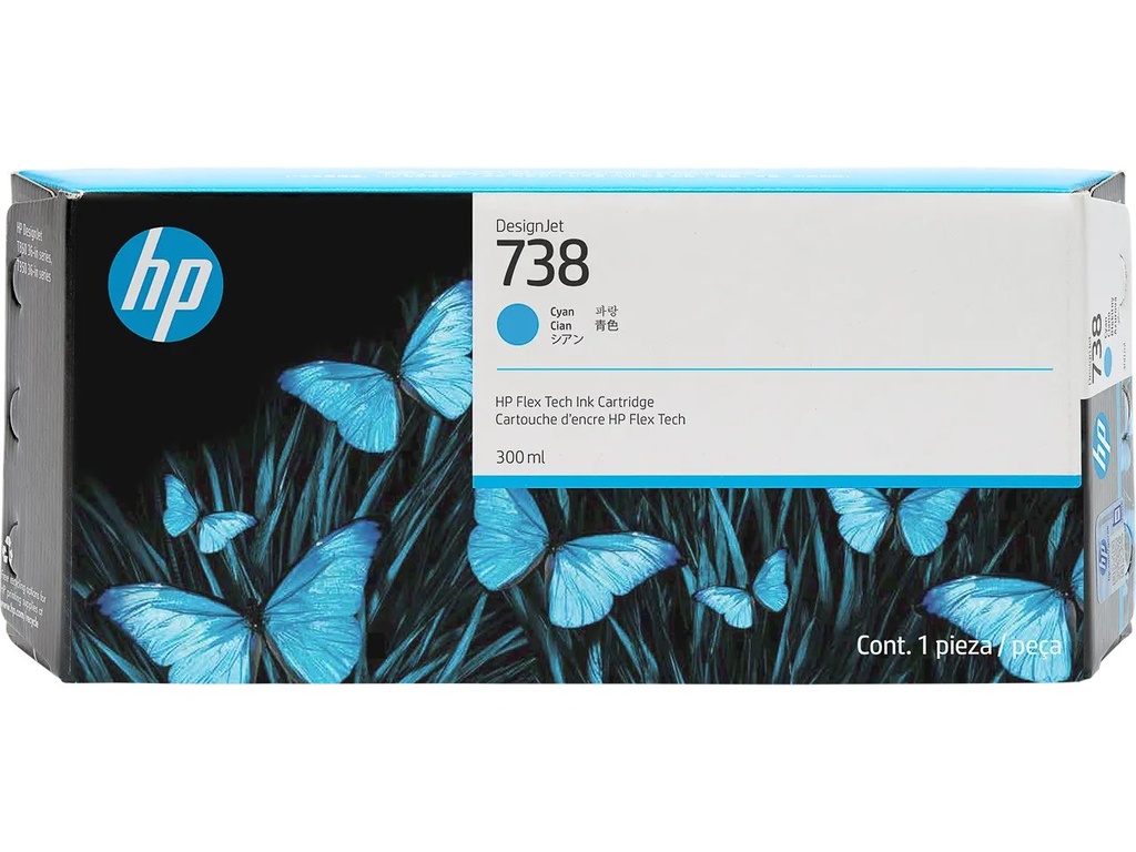 HEWLETT PACKARD 676M6A HP 738 DNJ ink cyan HC 300ml