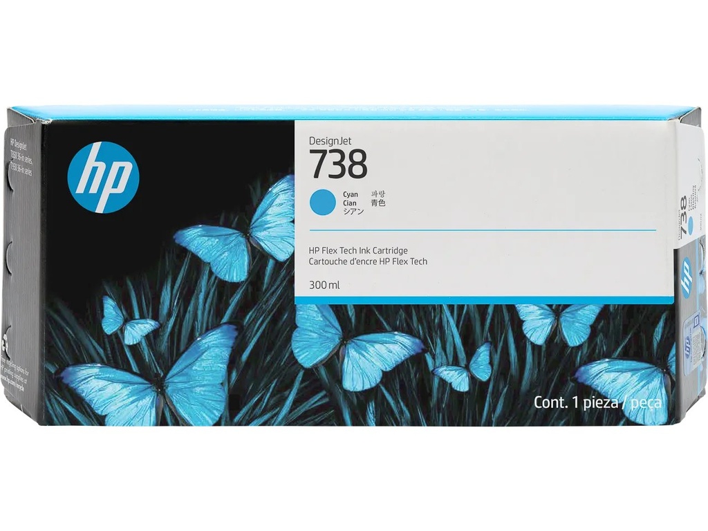 HEWLETT PACKARD 676M9A HP 738M DNJ ink cyan HC 300ml