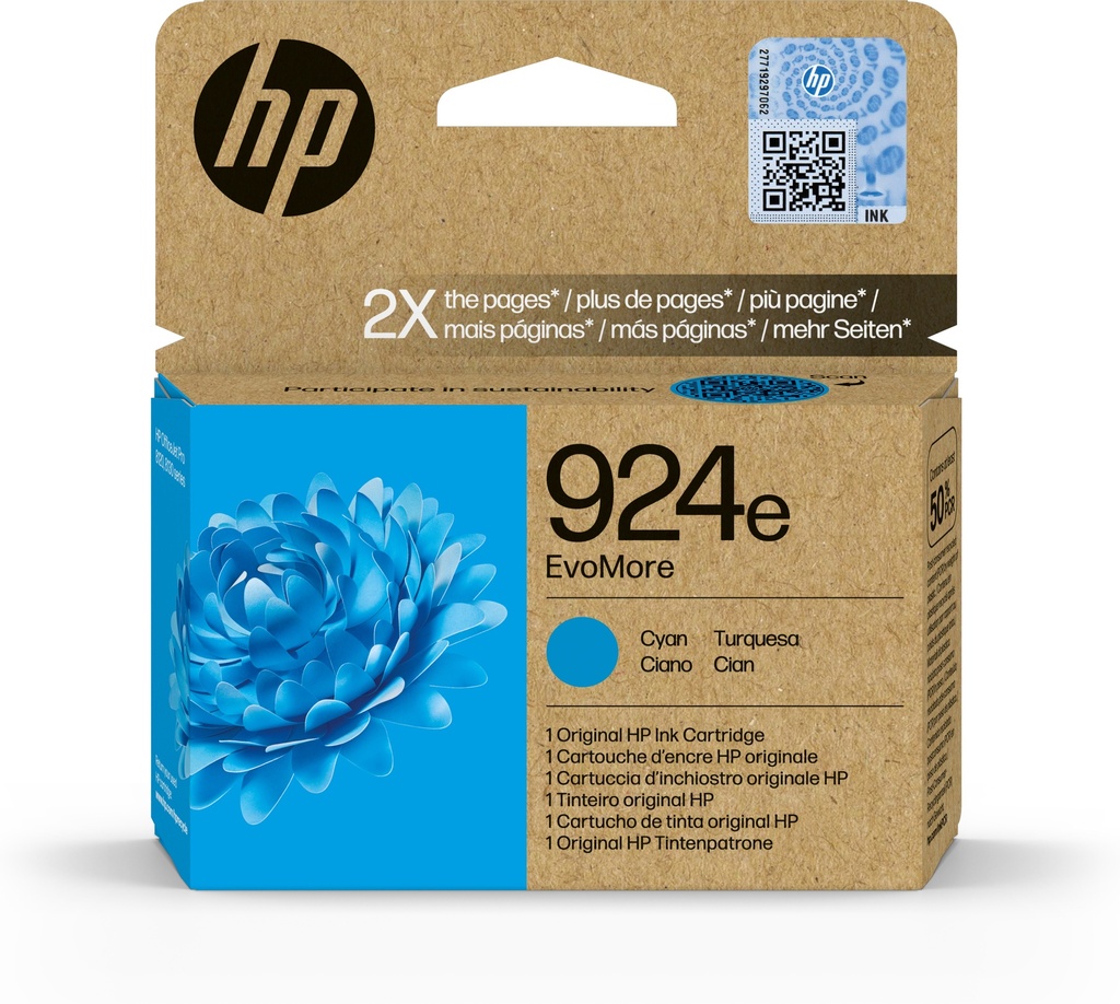 [170025441652] HP 924e EvoMore originele cyaan inktcartridge